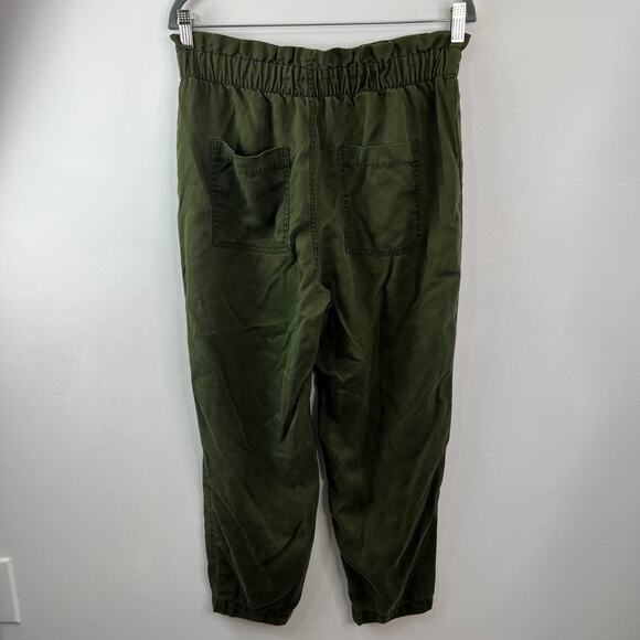 Ann Taylor LOFT Olive Green Pants High Rise Taper Leg Elastic Waistband M Medium - Picture 4 of 7